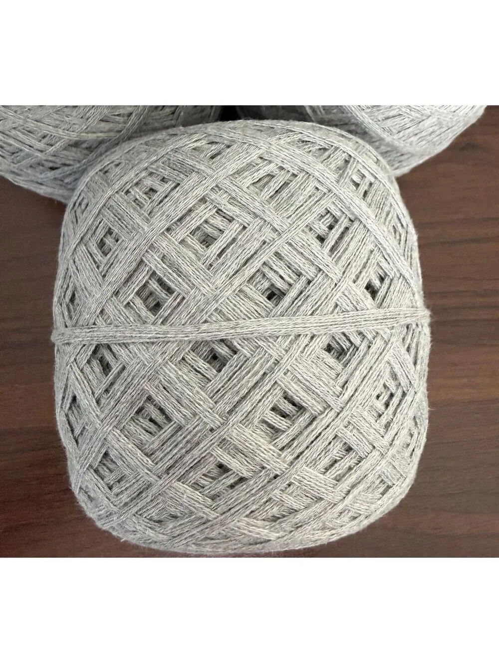 Reclaimed 100% Cotton Worsted Yarn 1512 Yds Light Gray 700g (5 Cakes)